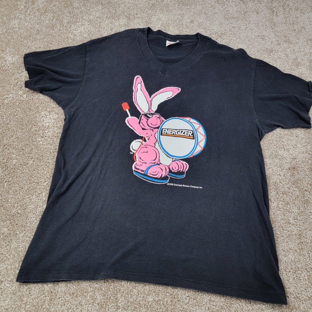 Vintage 1992 Energizer Bunny T Shirt XL Single Stitch Drummer Promo Tee